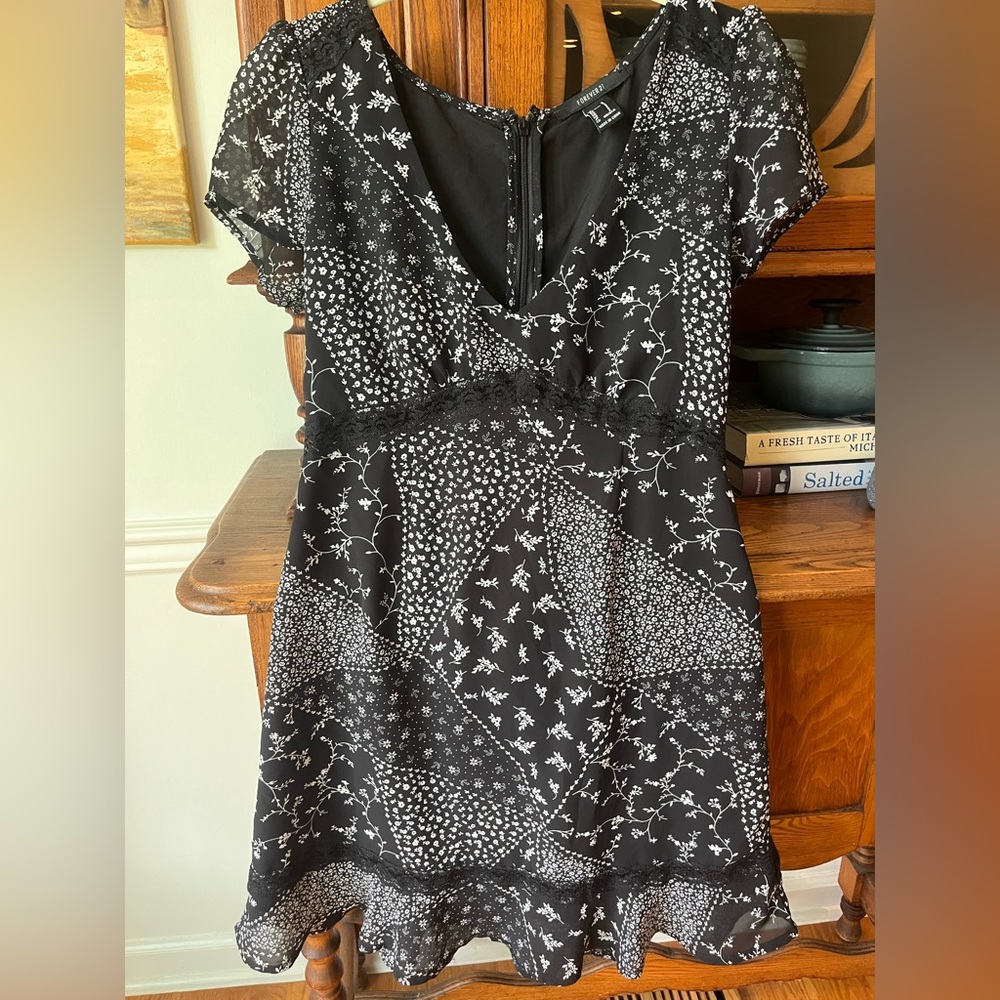 Black and White Patterned Dress